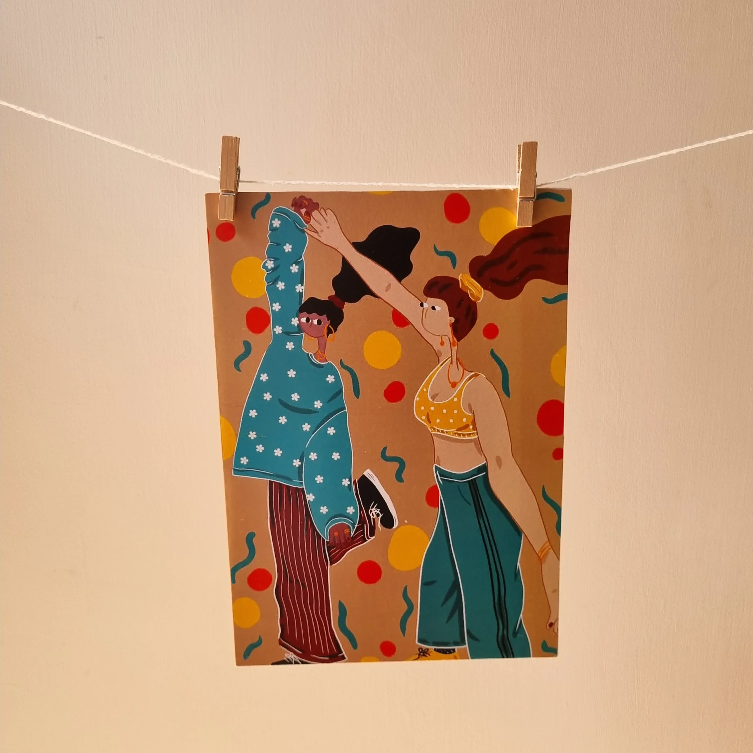 Dancing friends Greeting Card Dancing friends Greeting Card - Image 1