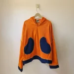 Blue Orange Velvet Hoodie