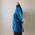Green Waves on Blue Zero Waste Top - Image 5