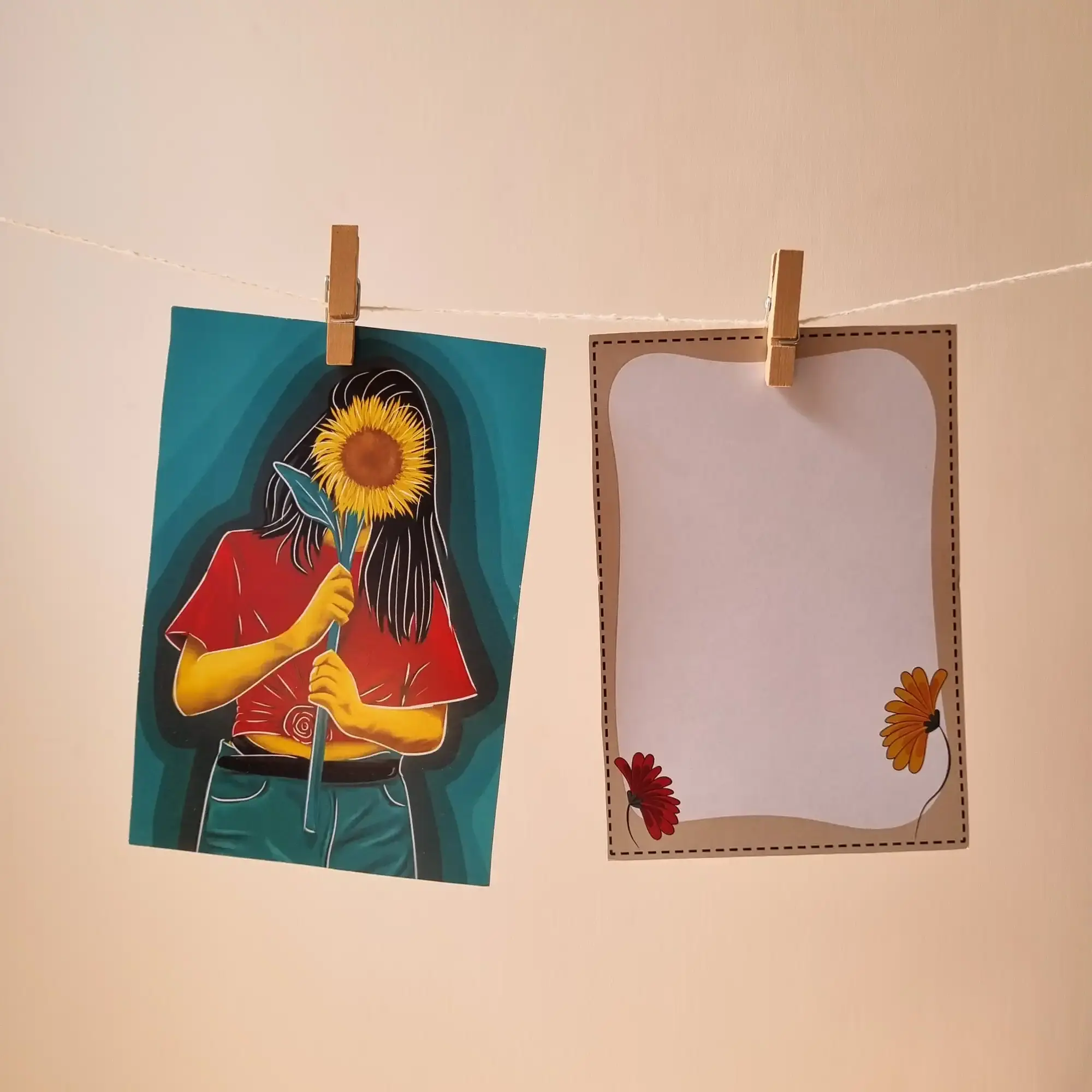 Sunflower Girl Notecard Sunflower Girl Notecard - Image 1
